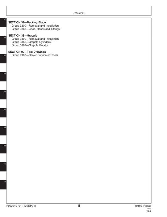 JOHN DEERE 1010B FORWARDER REPAIR MANUAL