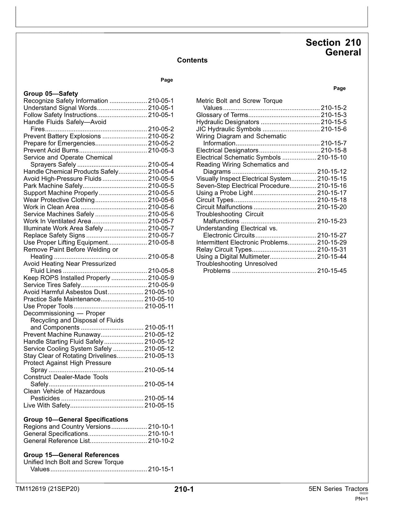 JOHN DEERE 5083EN 5093EN 5101EN TRACTOR OPERATION TEST MANUAL TIER 2 3