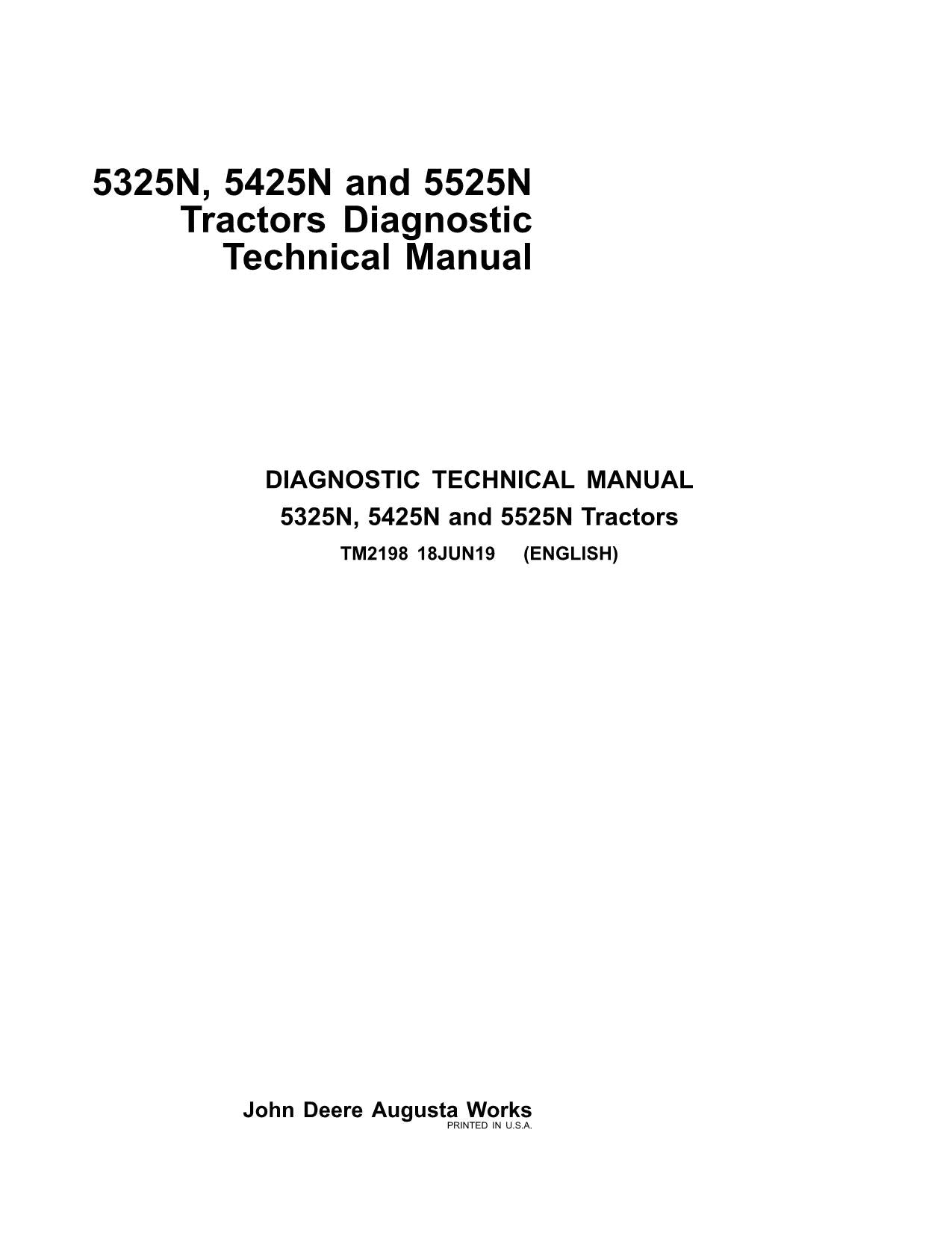 JOHN DEERE 5325N  5425N  5525N TRACTOR OPERATION TEST MANUAL