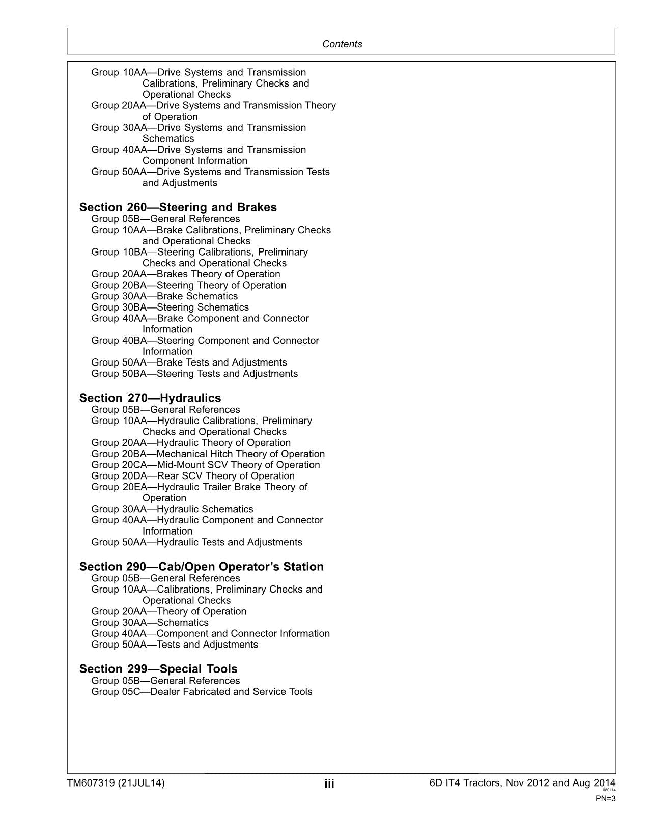 JOHN DEERE 6105D 6115D 6130D 6140D TRACTOR OPERATION TEST MANUAL