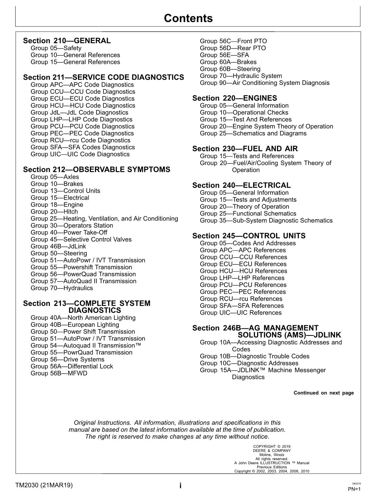 JOHN DEERE 7610 7710 7810 TRAKTOR-BETRIEBSTESTHANDBUCH