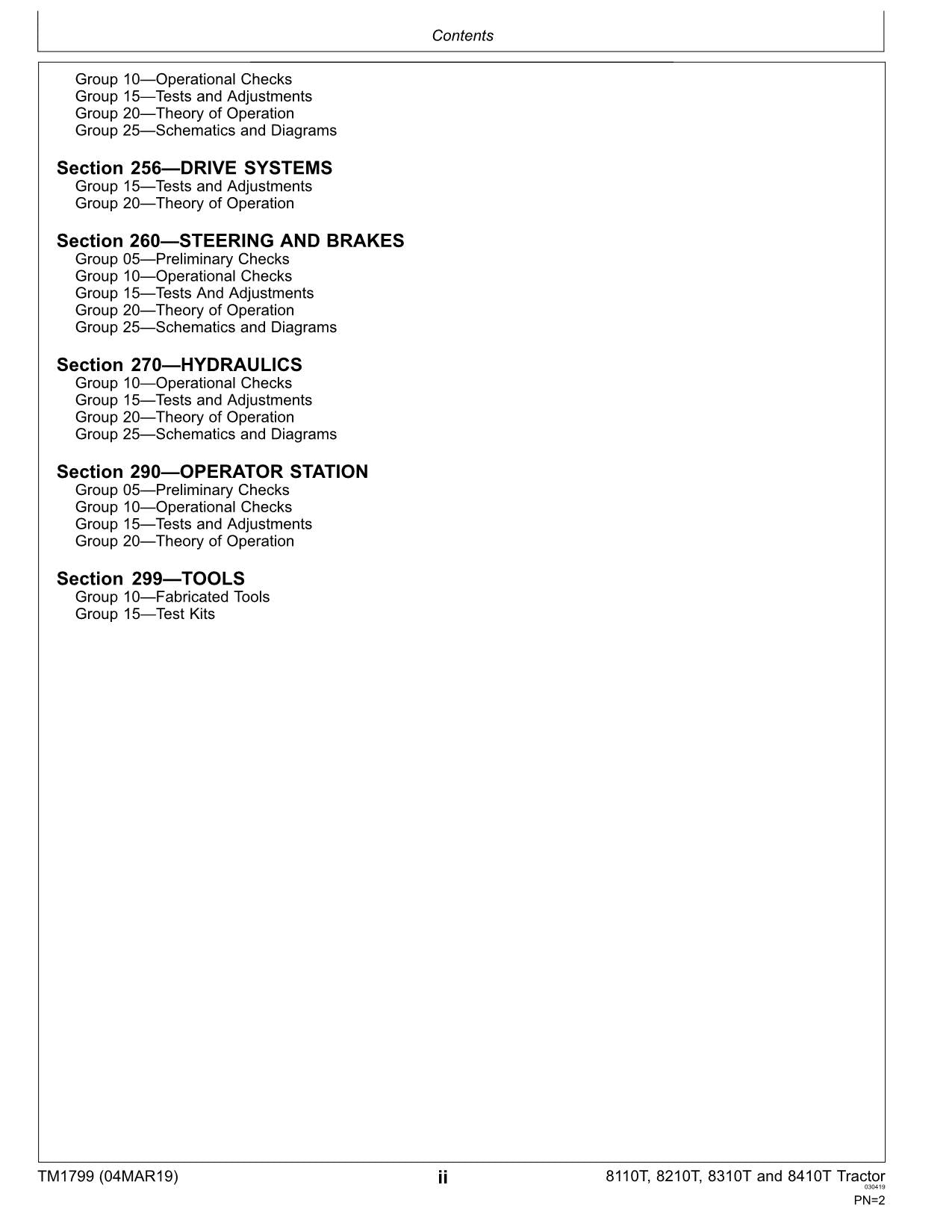 JOHN DEERE 8110T  8210T  8310T  8410T TRACTOR OPERATION TEST MANUAL Worldwide