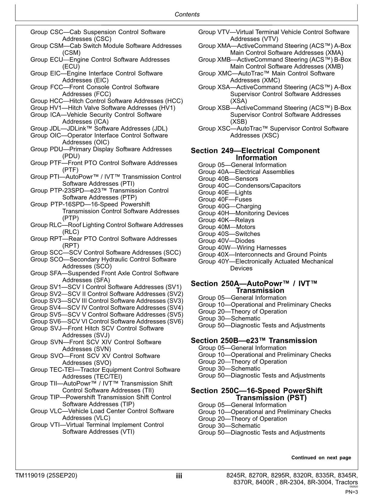 JOHN DEERE 8245R  8270R  8295R  8320R  8335R  TRACTOR OPERATION TEST MANUAL #1