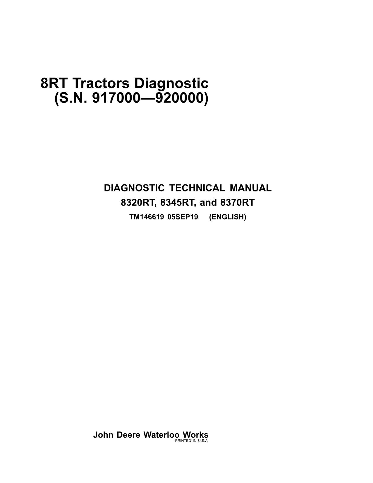 JOHN DEERE 8320RT  8345RT  8370RT  8RT TRACTOR OPERATION TEST MANUAL #3