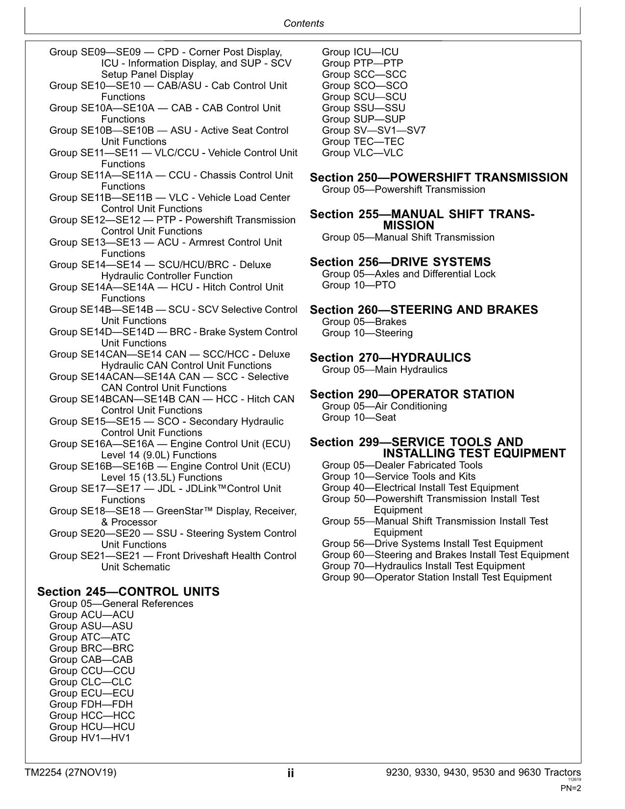 JOHN DEERE 9230 9330 9430 9530 9630 TRAKTOR-BETRIEBSTESTHANDBUCH