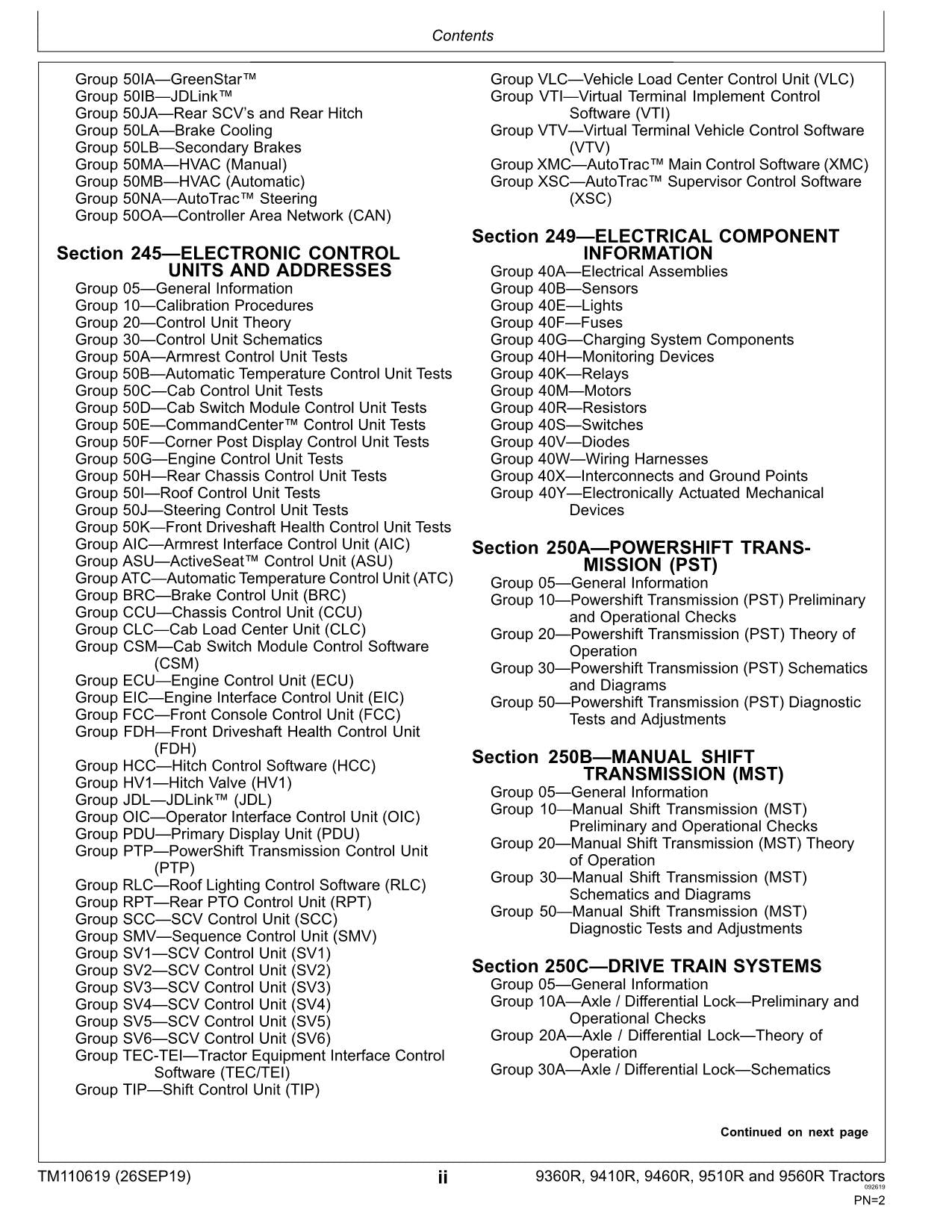 JOHN DEERE 9360R 9410R 9460R 9510R 9560R TRAKTOR-BETRIEBSTESTHANDBUCH