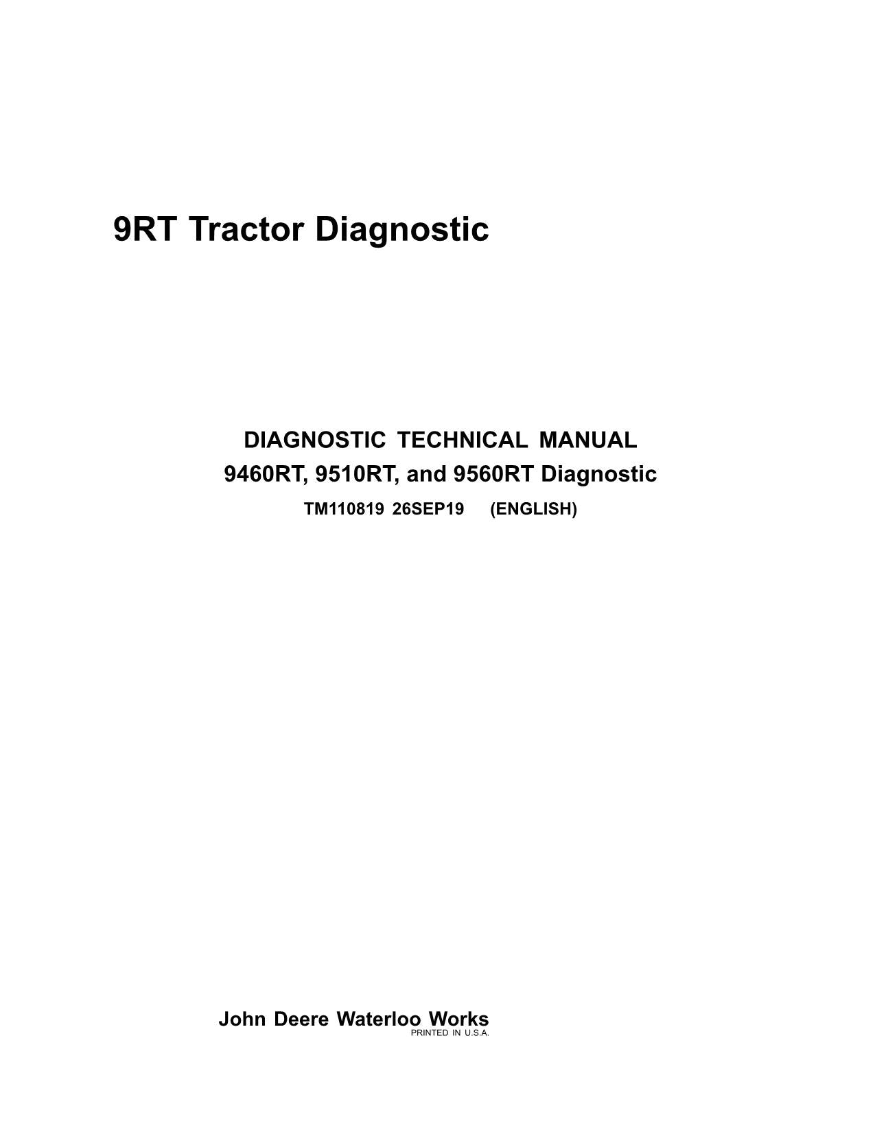 JOHN DEERE 9460RT  9510RT  9560RT TRACTOR OPERATION TEST MANUAL