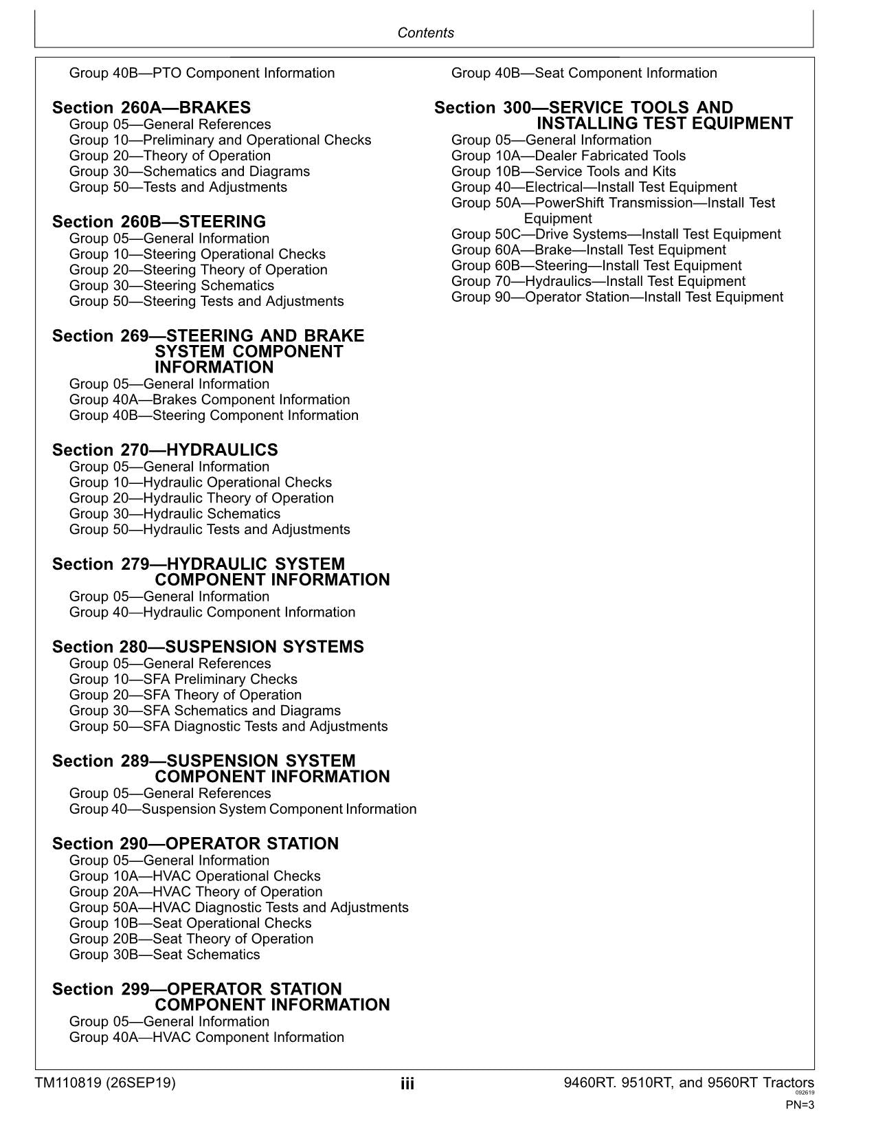 JOHN DEERE 9460RT 9510RT 9560RT TRAKTOR-BETRIEBSTESTHANDBUCH