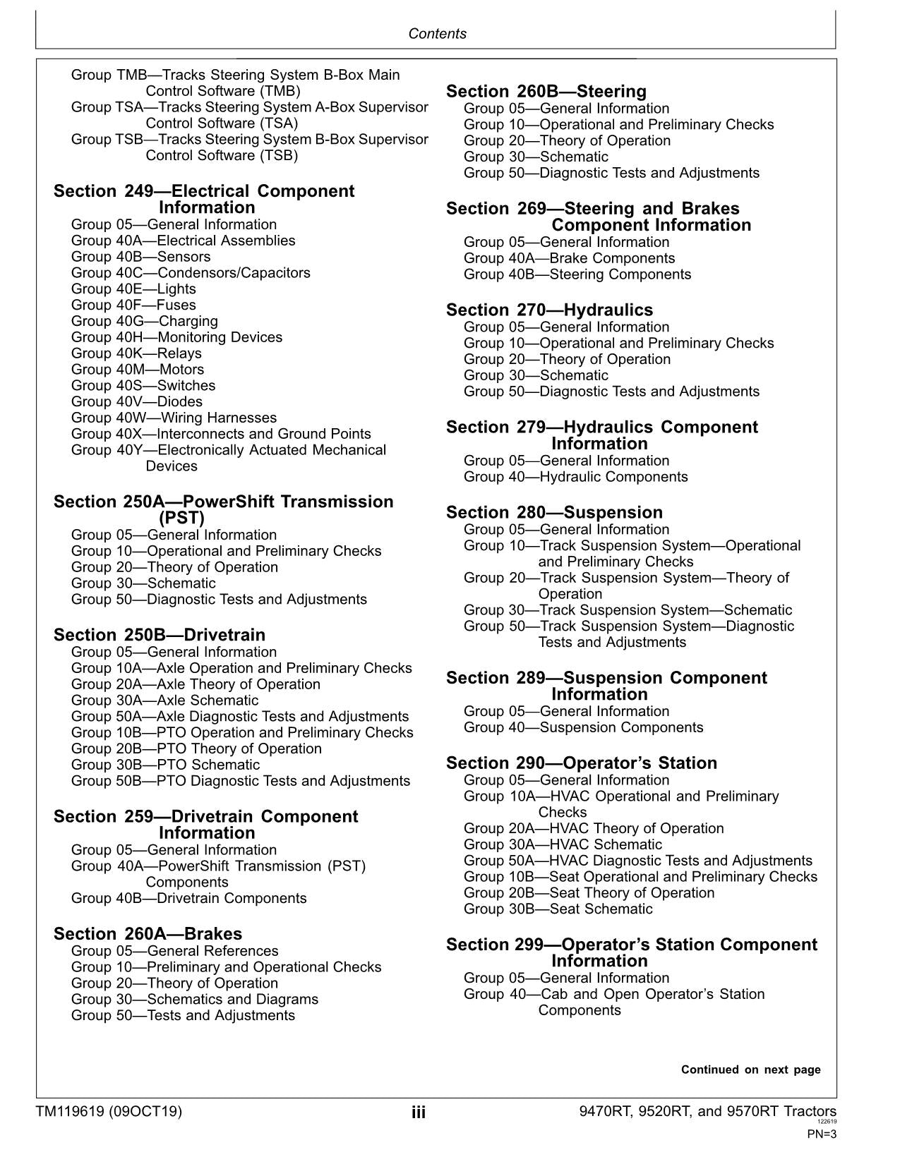 JOHN DEERE 9470RT  9520RT  9570RT  9RT TRACTOR OPERATION TEST MANUAL