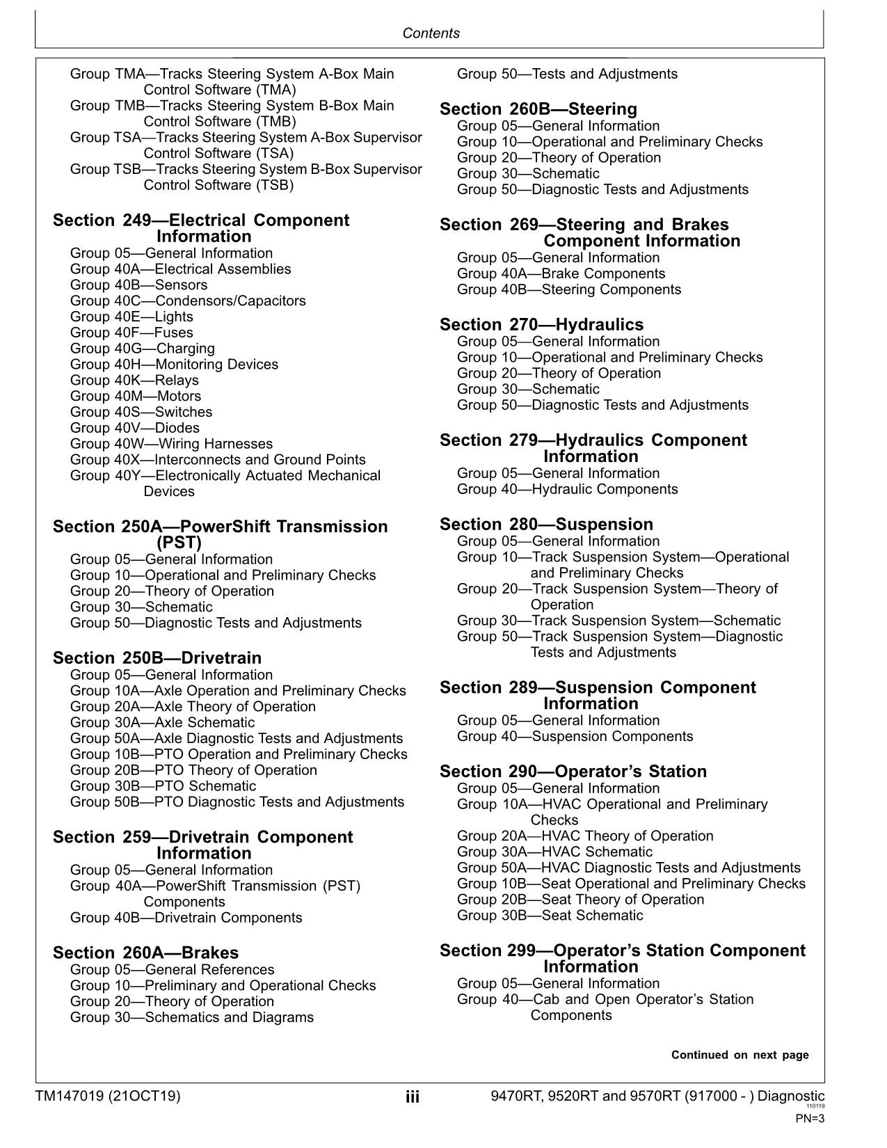 JOHN DEERE 9470RT 9520RT 9570RT TRAKTOR-BETRIEBSTESTHANDBUCH Nr. 2