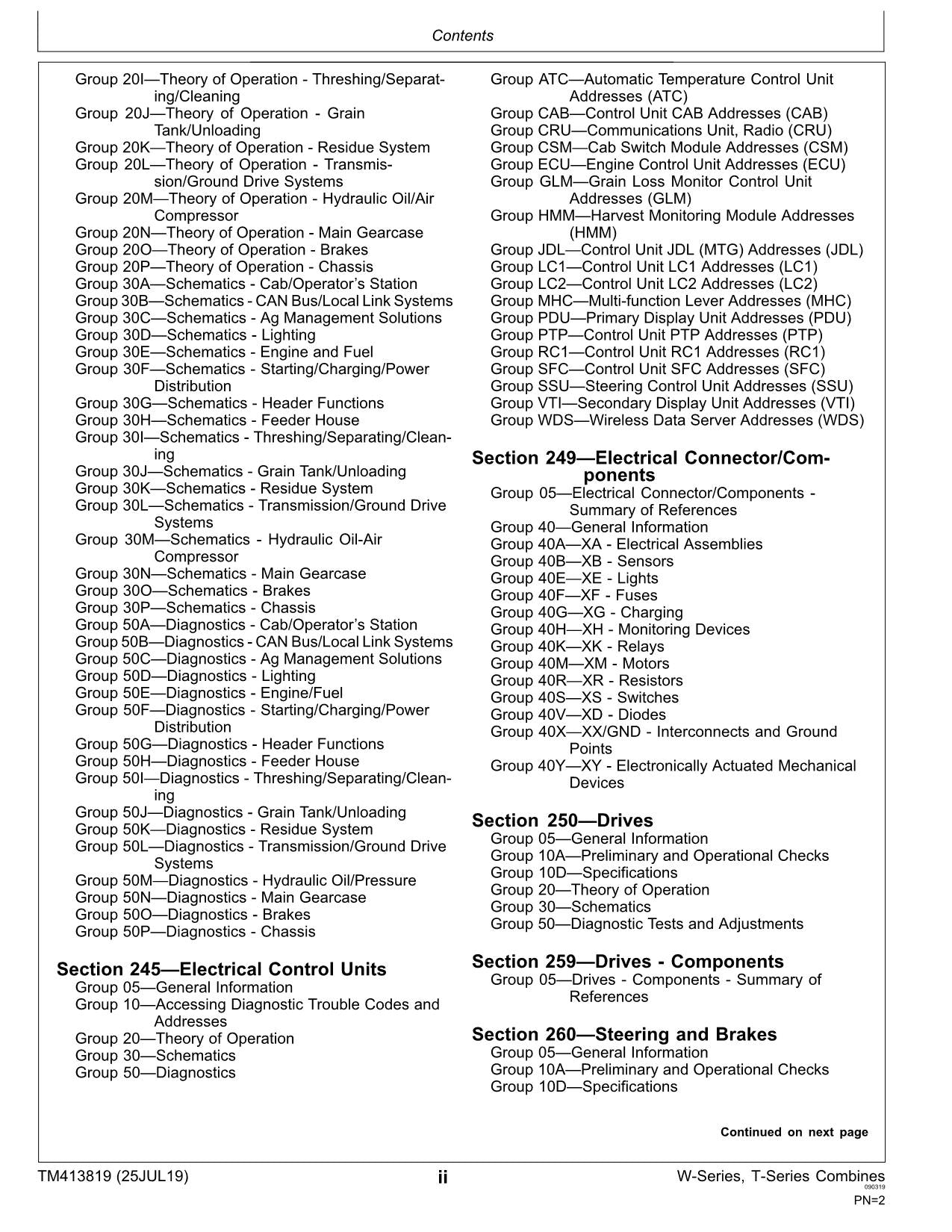 JOHN DEERE T550 T560 T660 T670 MÄHDRESCHER DIAGNOSEHANDBUCH TM413819