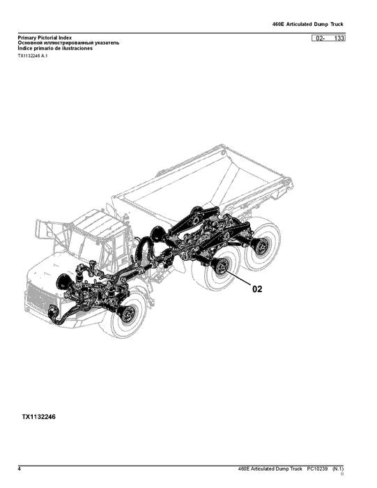 MANUEL DU CATALOGUE DES PIÈCES DE RECHANGE POUR CAMION À BENNE BASCULANTE JOHN DEERE 460E #1