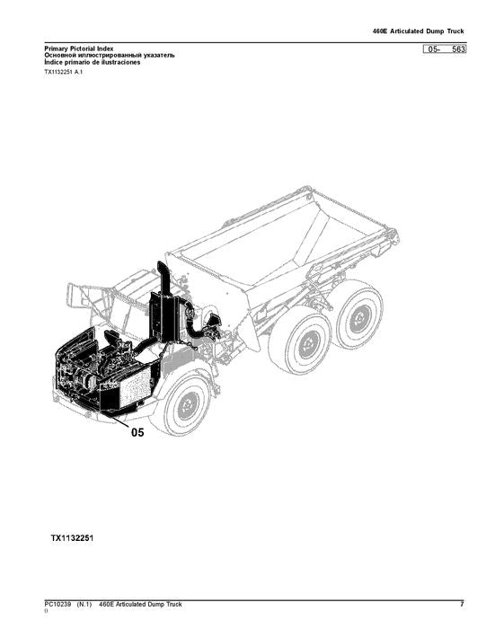 JOHN DEERE 460E DUMP TRUCK PARTS CATALOG MANUAL #1