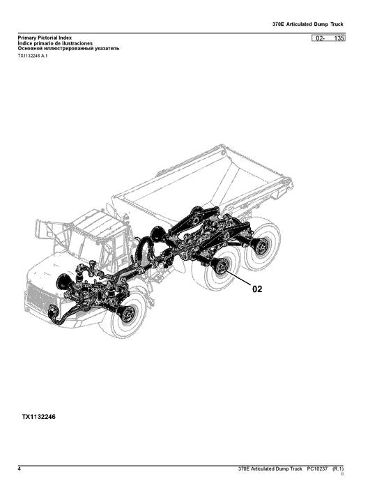 JOHN DEERE 370E DUMP TRUCK PARTS CATALOG MANUAL #1