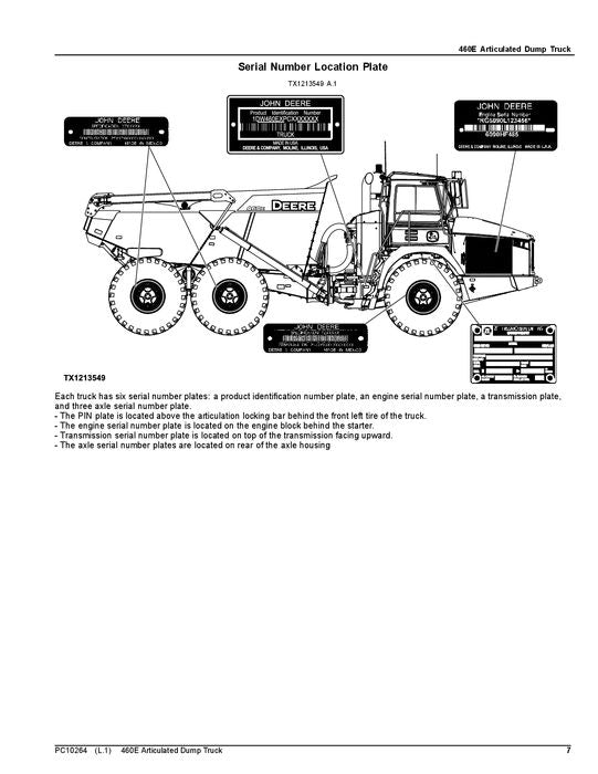 MANUEL DU CATALOGUE DES PIÈCES DE RECHANGE POUR CAMION À BENNE BASCULANTE JOHN DEERE 460E #2