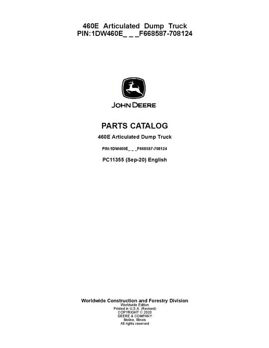 MANUEL DU CATALOGUE DES PIÈCES DE RECHANGE POUR CAMION À BENNE BASCULANTE JOHN DEERE 460E #3