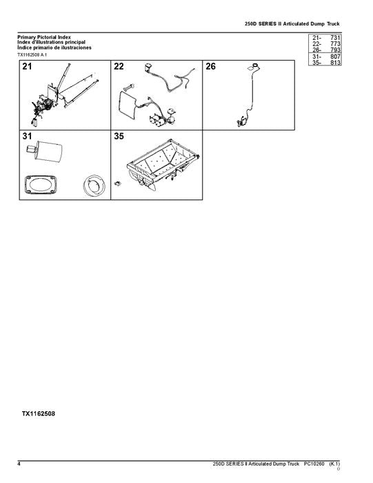 JOHN DEERE 250D DUMP TRUCK PARTS CATALOG MANUAL #2