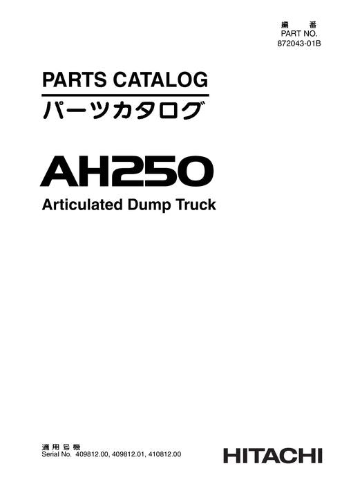 MANUEL DU CATALOGUE DES PIÈCES DE RECHANGE POUR CAMION À BENNE BASCULANTE HITACHI AH250