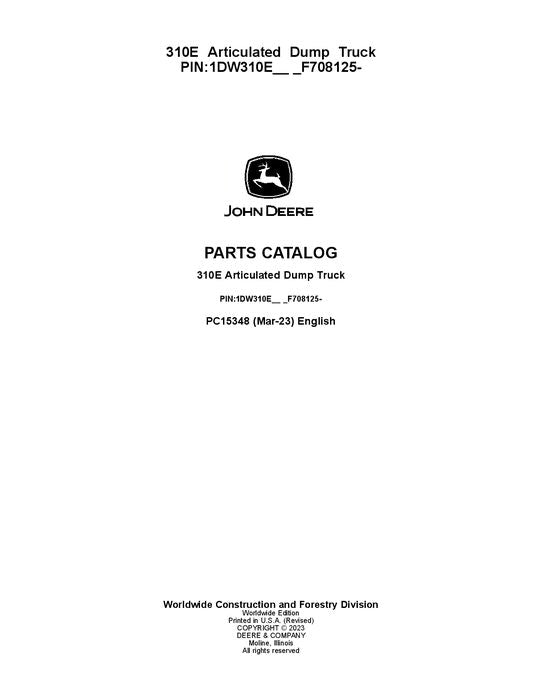 MANUEL DU CATALOGUE DES PIÈCES DE RECHANGE POUR CAMION À BENNE BASCULANTE JOHN DEERE 310E #4