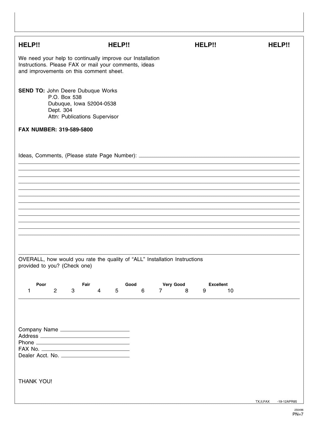 JOHN DEERE 482C FORKLIFT OPERATORS MANUAL