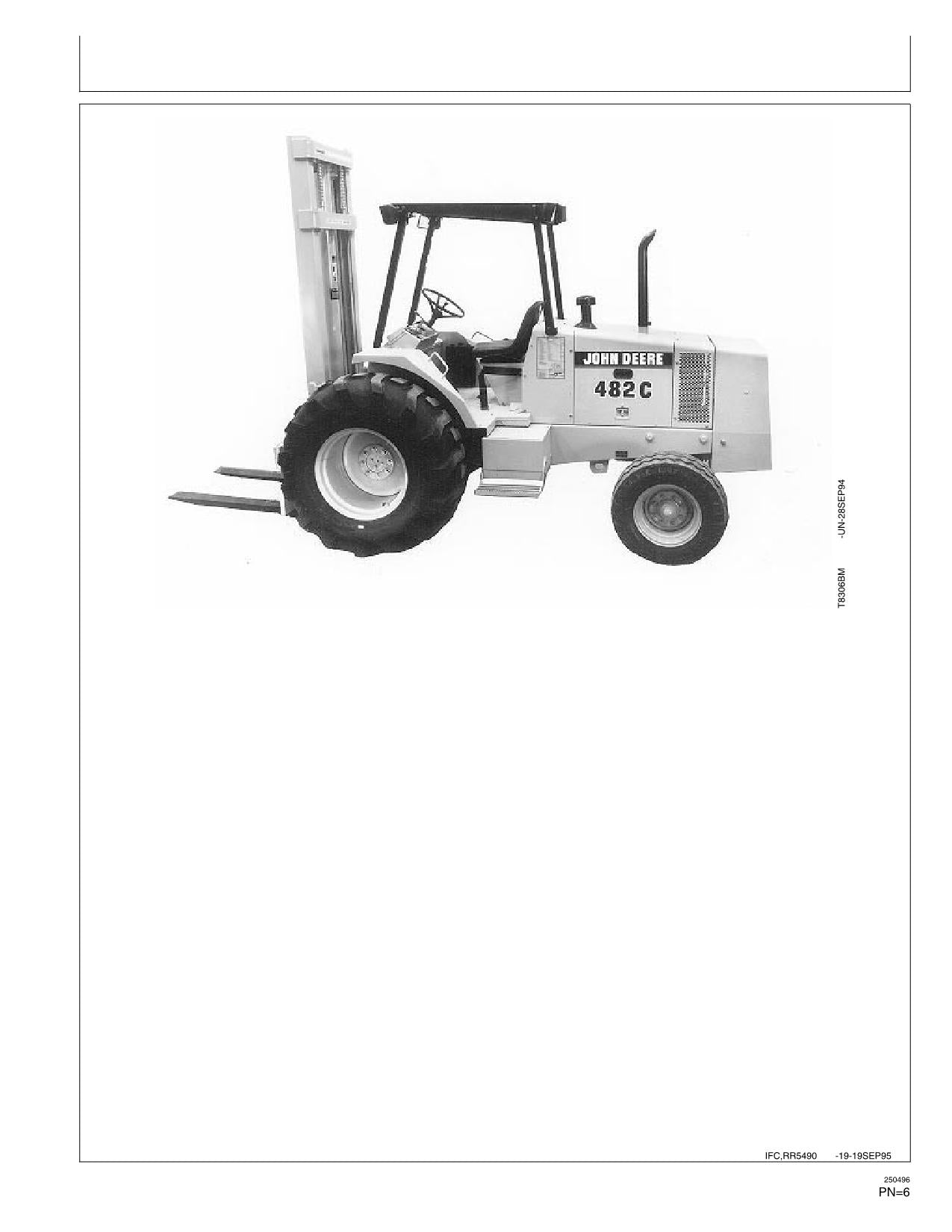 JOHN DEERE 482C FORKLIFT OPERATORS MANUAL