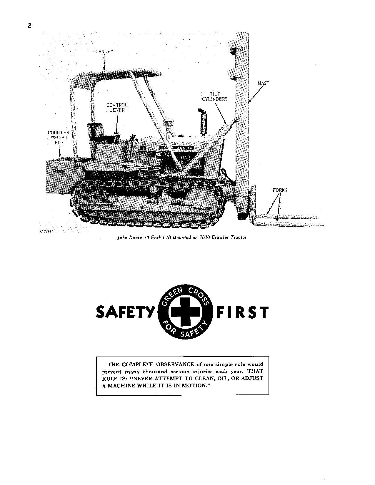 JOHN DEERE 30 FORKLIFT OPERATORS MANUAL