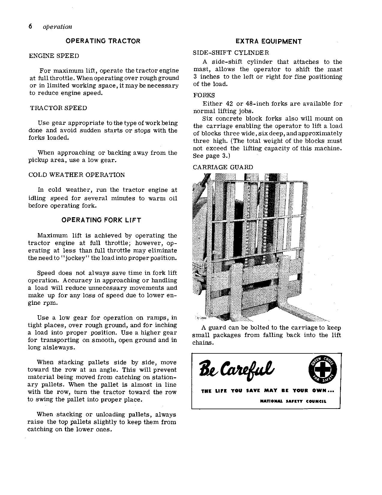 JOHN DEERE 30 FORKLIFT OPERATORS MANUAL