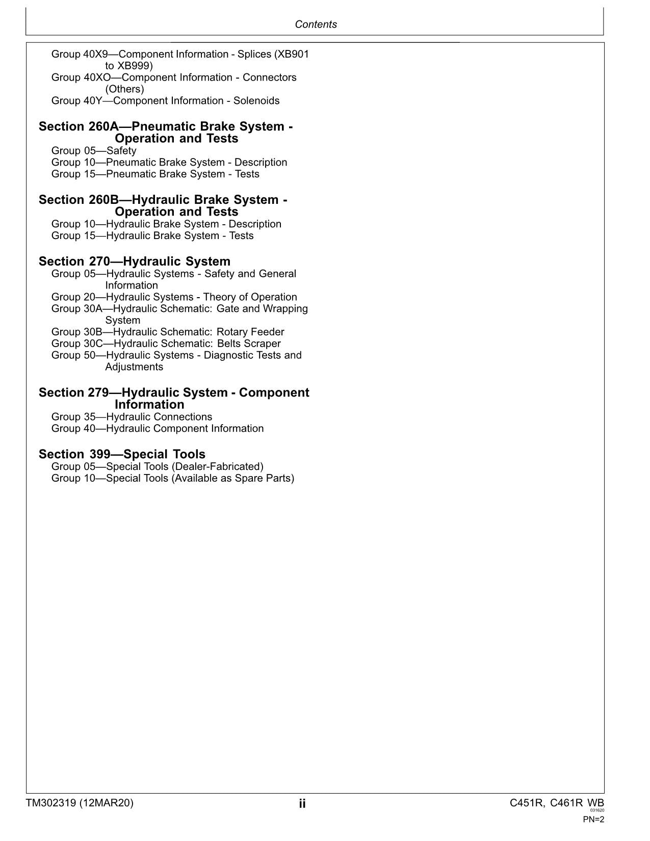 JOHN DEERE C451R C461R WICKELBALLENER DIAGNOSE-SERVICEHANDBUCH