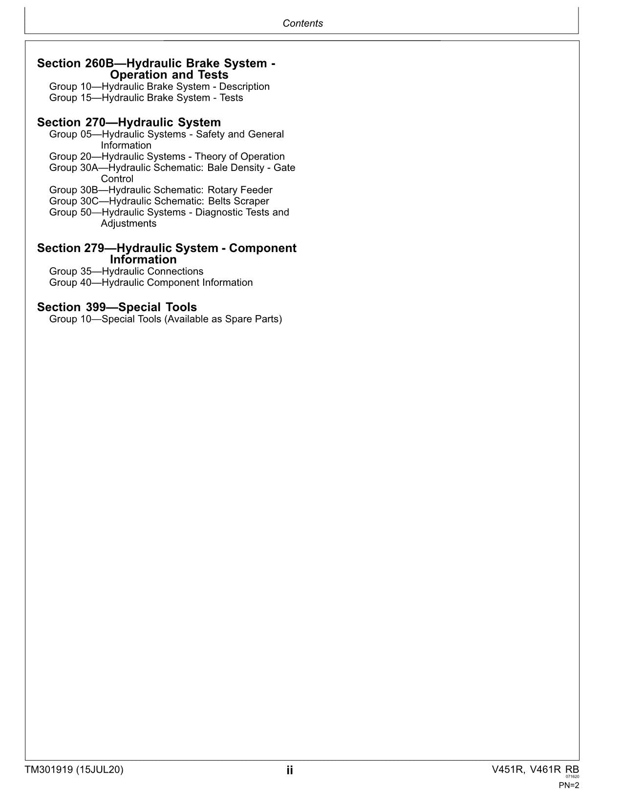 JOHN DEERE V451R V461R WRAPPING BALER DIAGNOSTIC SERVICE MANUAL