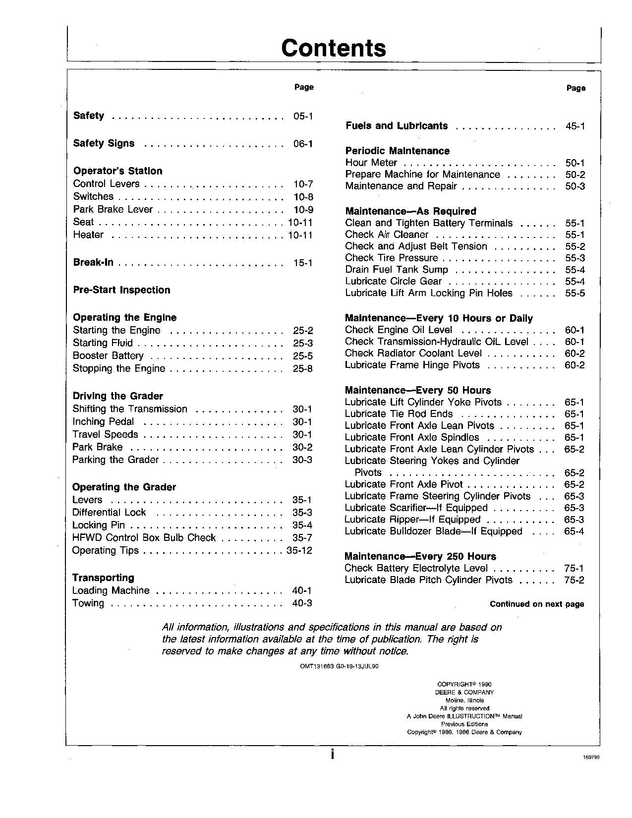 JOHN DEERE 670B 672B MOTOR GRADER OPERATORS MANUAL #2