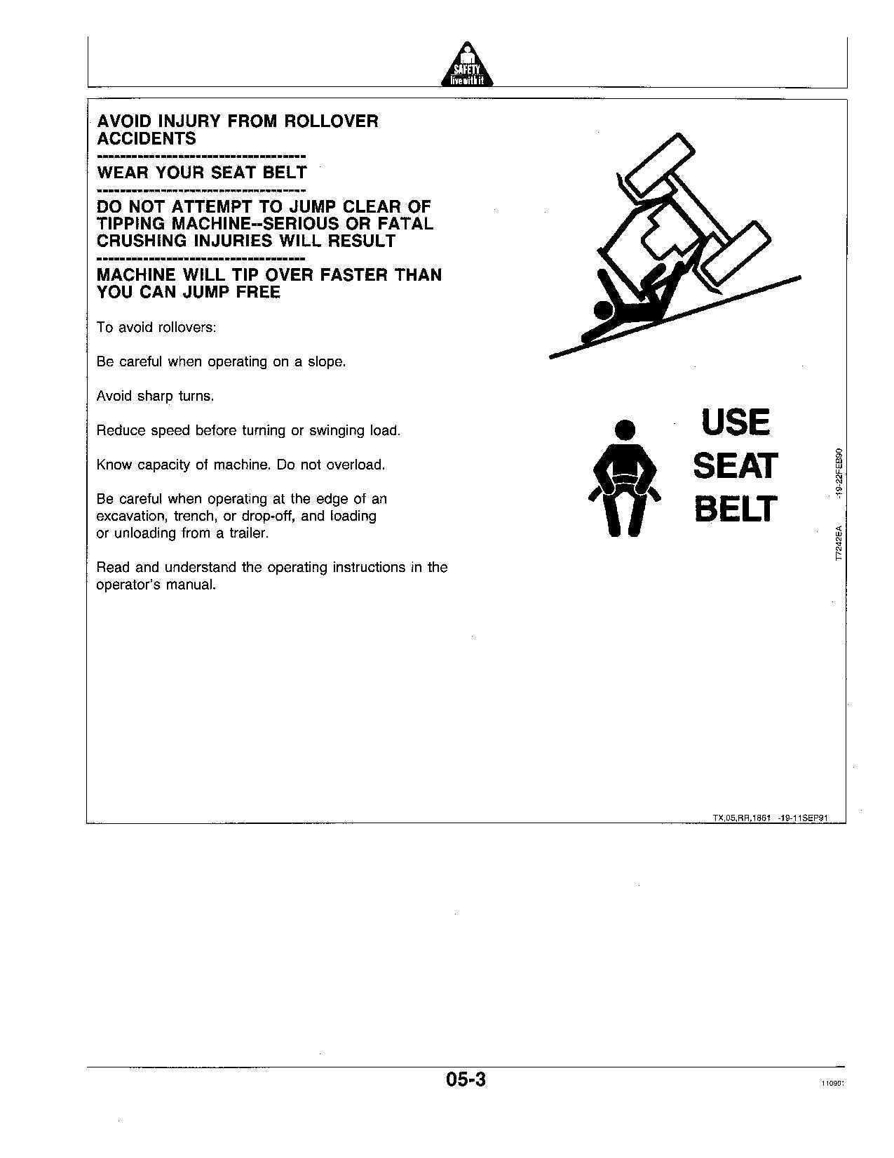 JOHN DEERE 570B MOTOR GRADER OPERATORS MANUAL #1