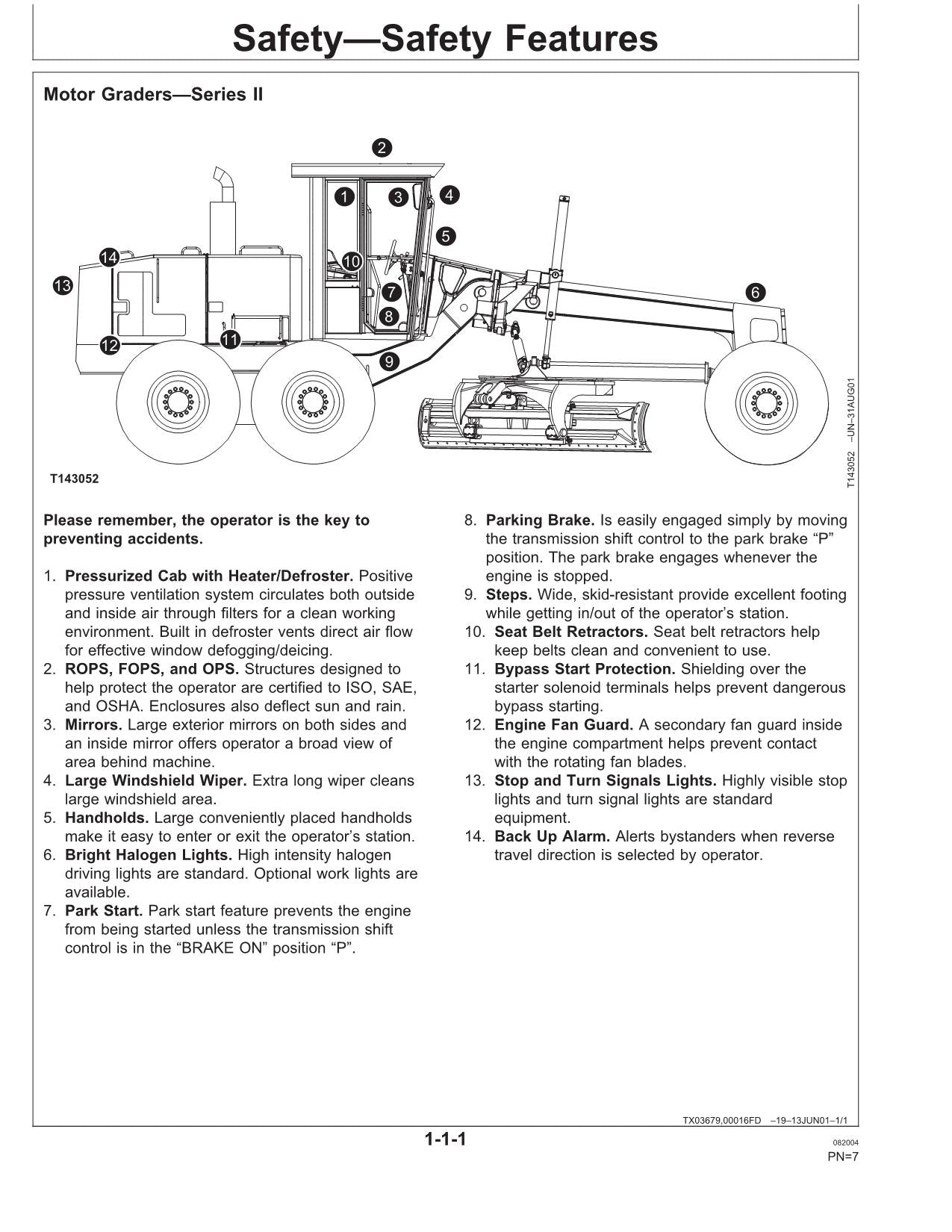 JOHN DEERE 670CII 670CHII 672CHII 770CII 770CHII MOTORGRADER BEDIENUNGSANLEITUNG