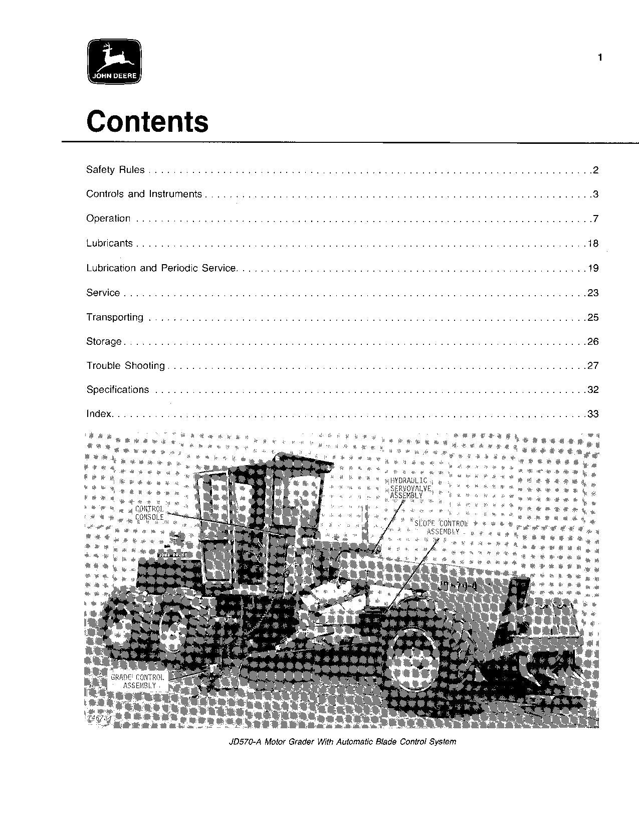 MANUEL D'UTILISATION DE LA NIVELEUSE AUTOMOBILE JOHN DEERE 570A #1