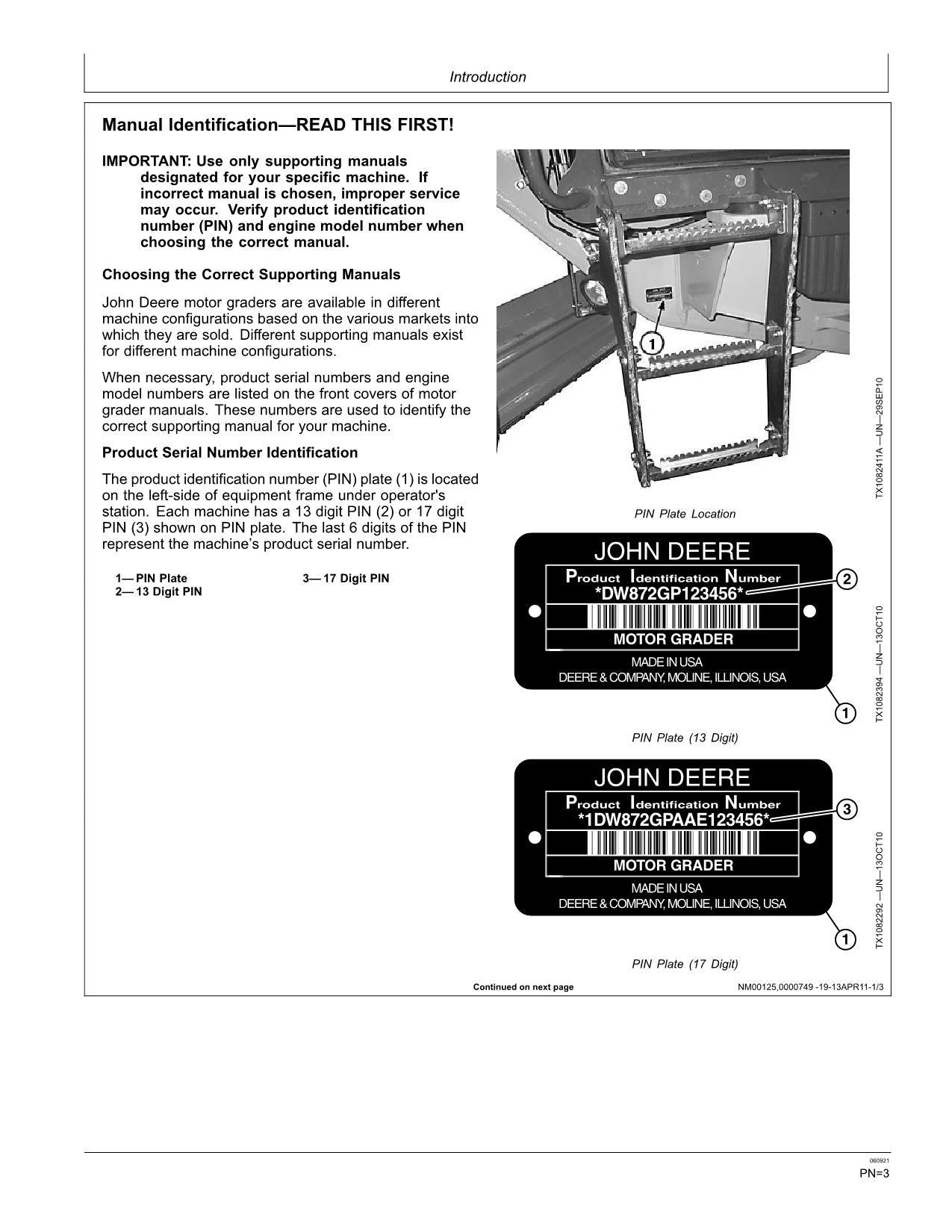 JOHN DEERE 870G 870GP 872G 872GP MOTOR GRADER OPERATORS MANUAL #3