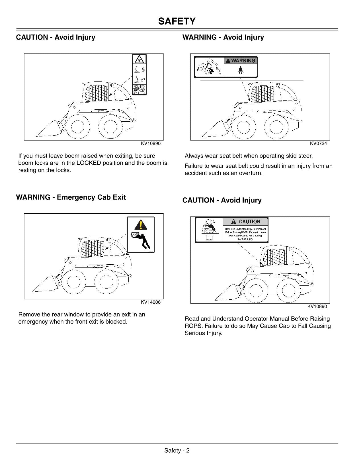 JOHN DEERE 260 270 SKID STEER OPERATORS MANUAL #1