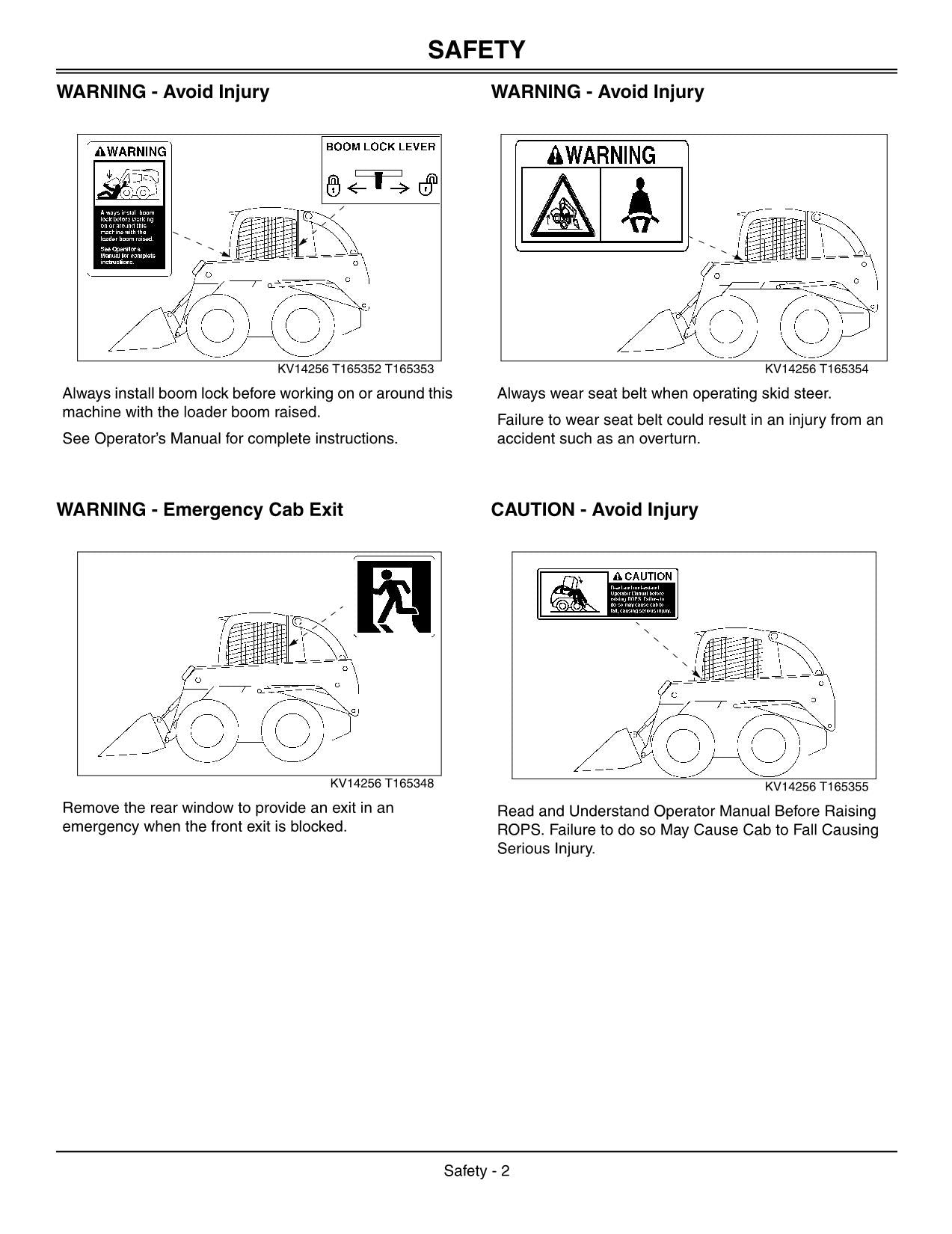 JOHN DEERE 280 SKID STEER OPERATORS MANUAL