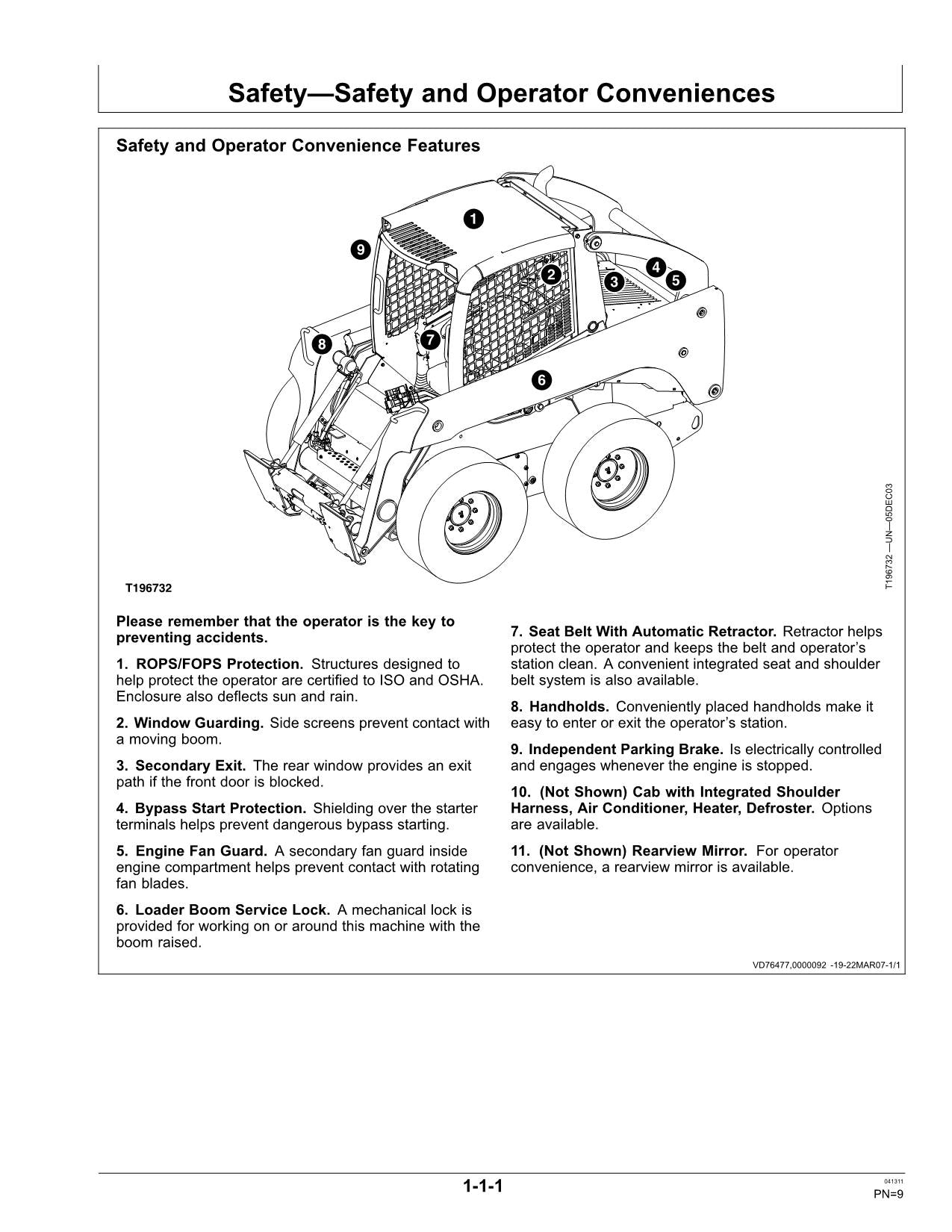 JOHN DEERE 332 SKID STEER OPERATORS MANUAL + !BONUS!