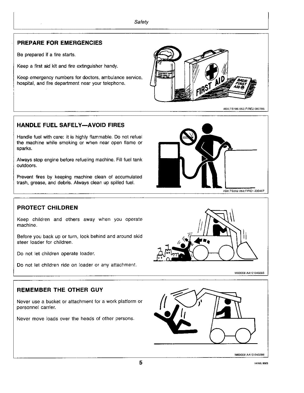 JOHN DEERE 4 70 90 SKID STEER OPERATORS MANUAL