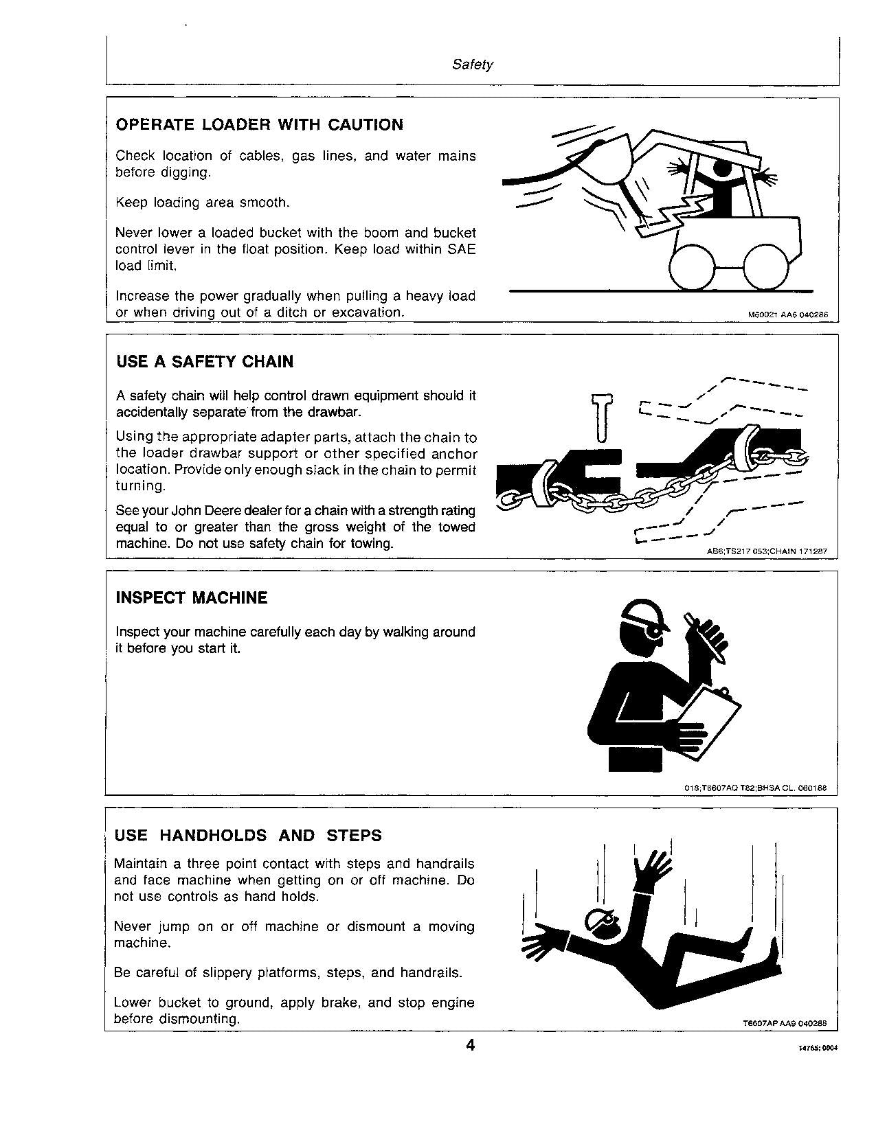 JOHN DEERE 4 70 90 SKID STEER OPERATORS MANUAL