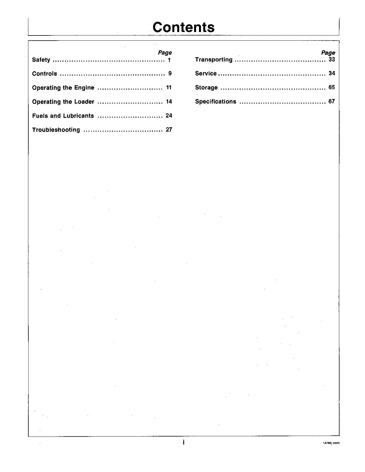 JOHN DEERE 60 SKID STEER OPERATORS MANUAL OMM77702