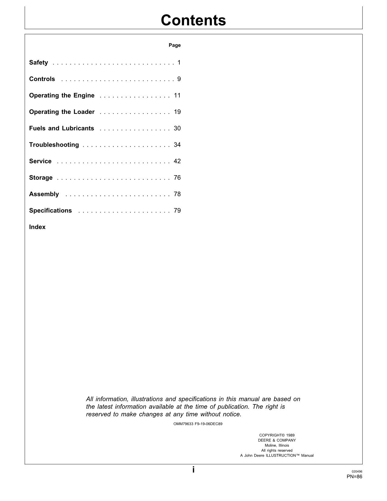 JOHN DEERE 375 SKID STEER OPERATORS MANUAL