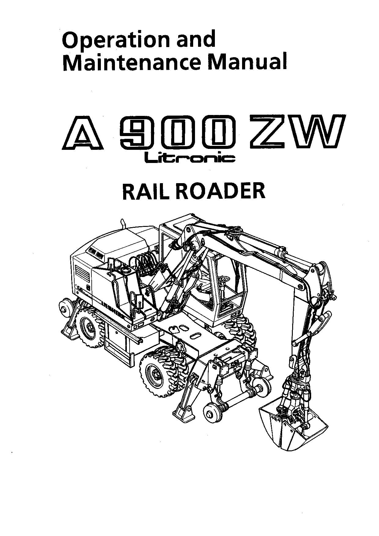 Liebherr A900 ZW Litronic Excavator  Operators manual