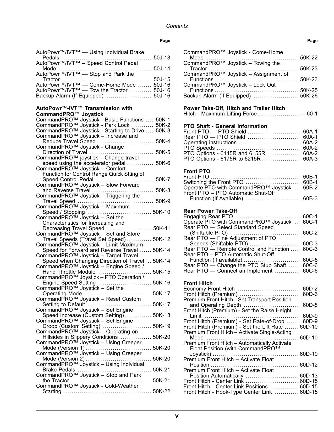 MANUEL D'UTILISATION DU TRACTEUR JOHN DEERE 6145R 6155R 6155RH 6175R 6195R 6215R