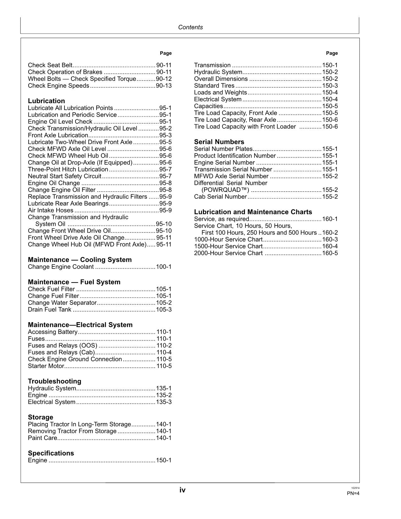 JOHN DEERE 7425 7525 TRAKTOR-BETRIEBSHANDBUCH Nr. 1