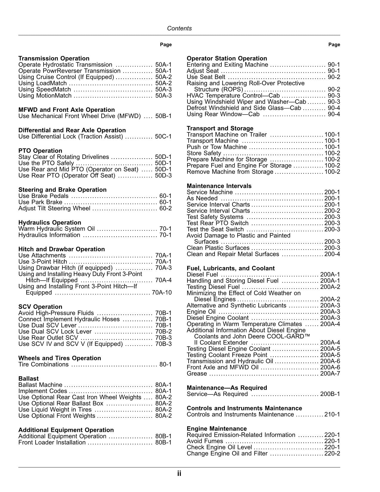 JOHN DEERE 3033R 3038R 3045R TRAKTOR-BETRIEBSHANDBUCH Nr. 2