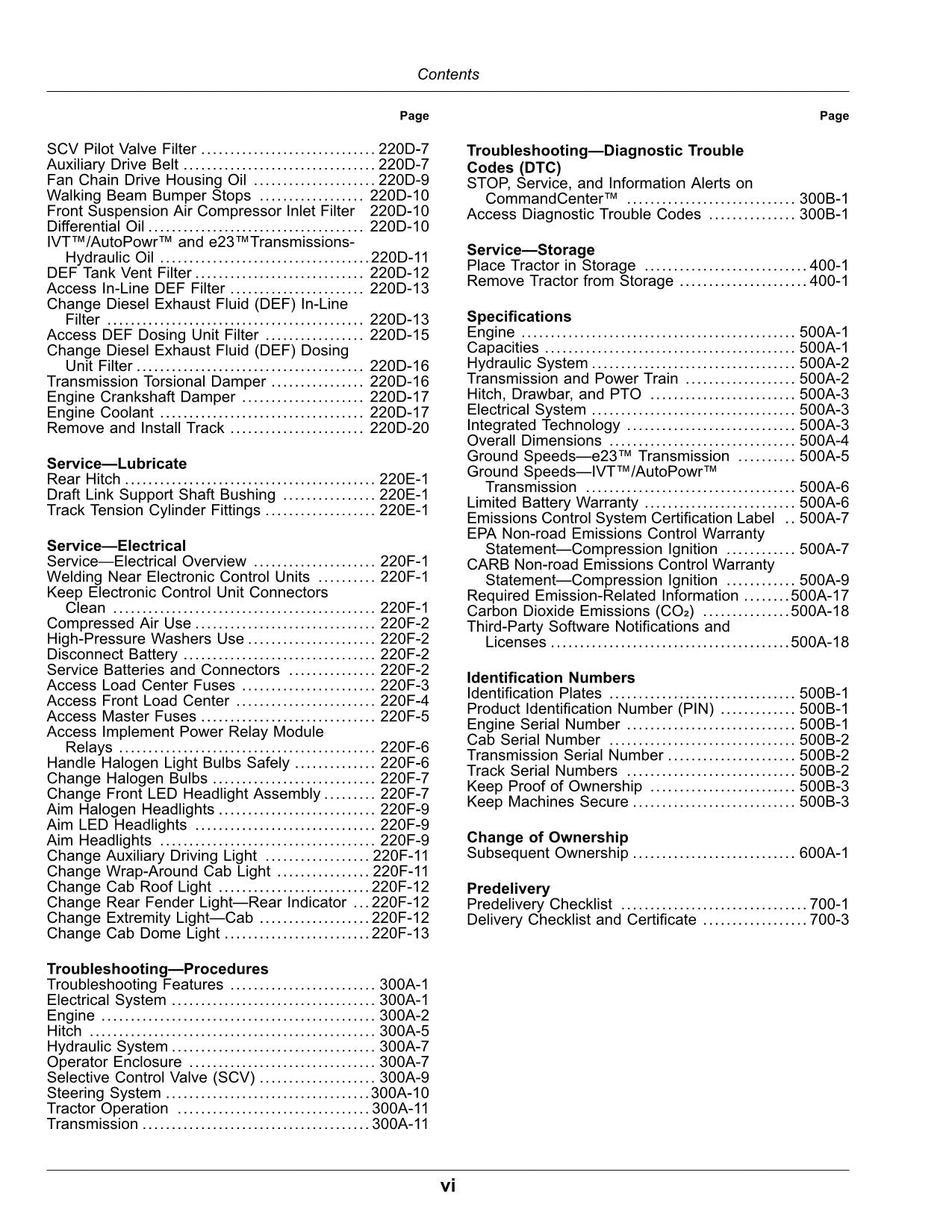 JOHN DEERE 8RT 340 410 310 370 TRAKTOR-BETRIEBSHANDBUCH Nr. 1