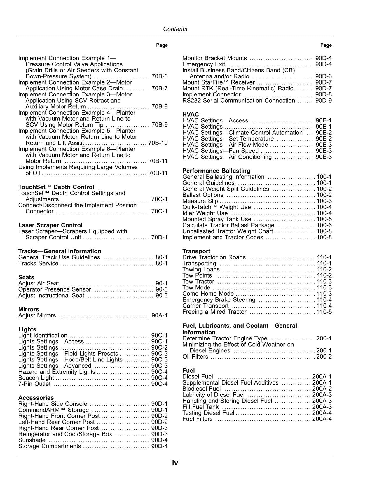 JOHN DEERE 8RT 340 410 310 370 TRAKTOR-BETRIEBSHANDBUCH Nr. 1