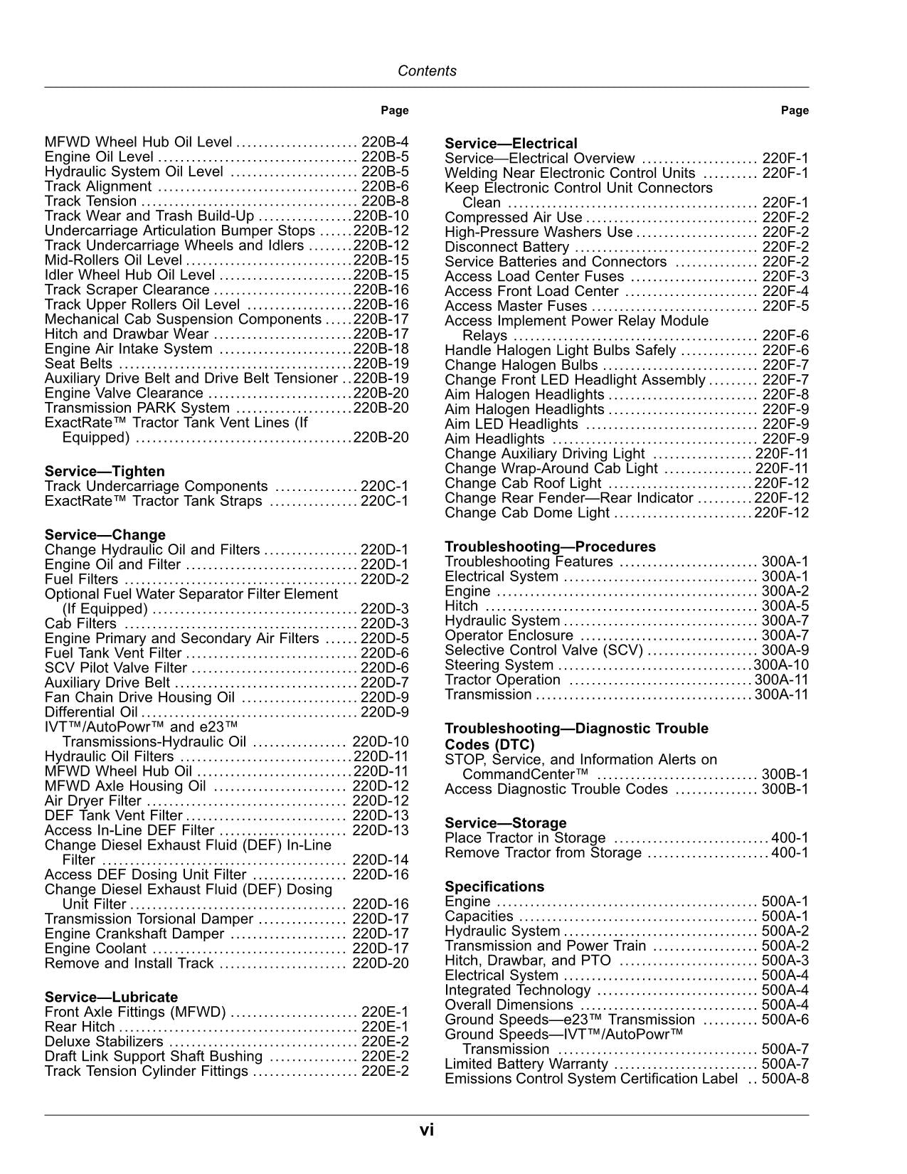 JOHN DEERE 8RX 410 310 370 340 TRAKTOR-BETRIEBSHANDBUCH Nr. 2