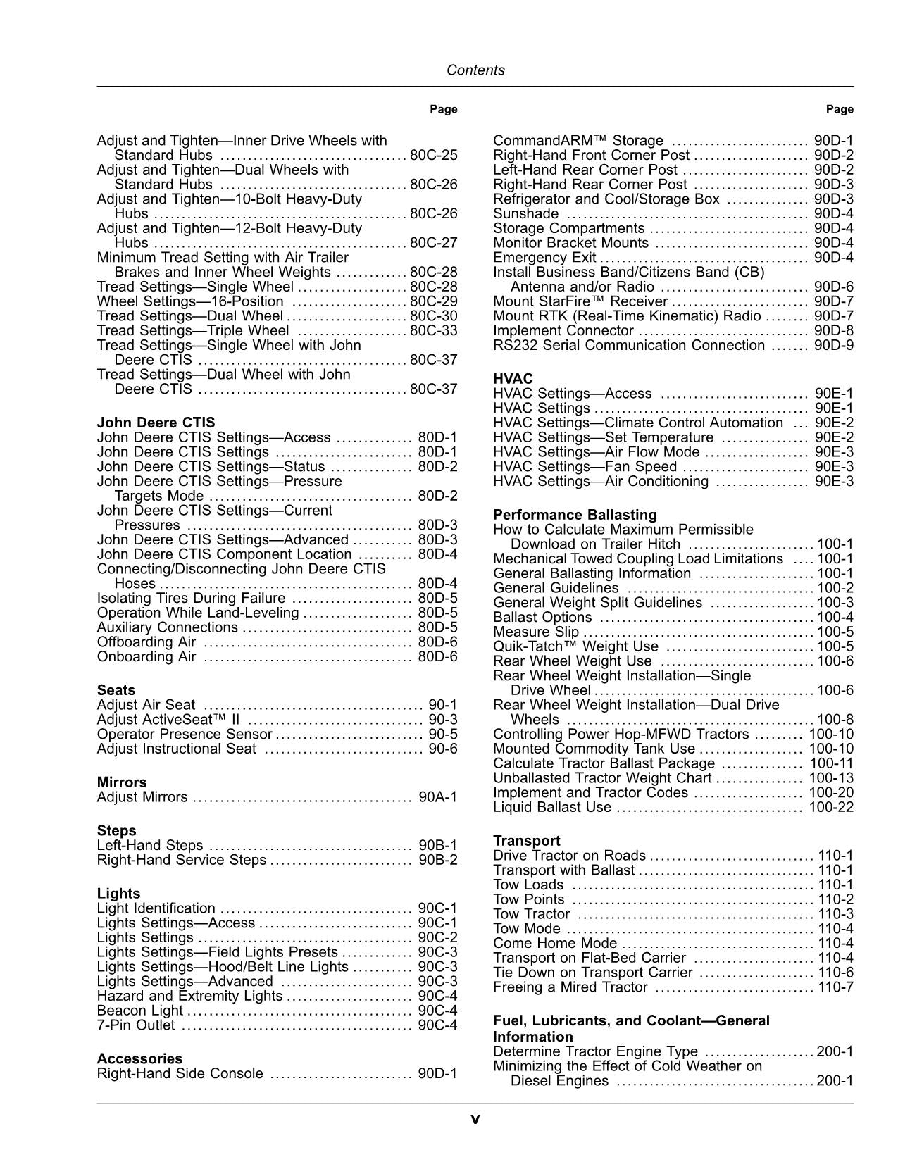 JOHN DEERE 8R 370 250 280 230 340 310 410 TRAKTOR-BETRIEBSHANDBUCH Nr. 1