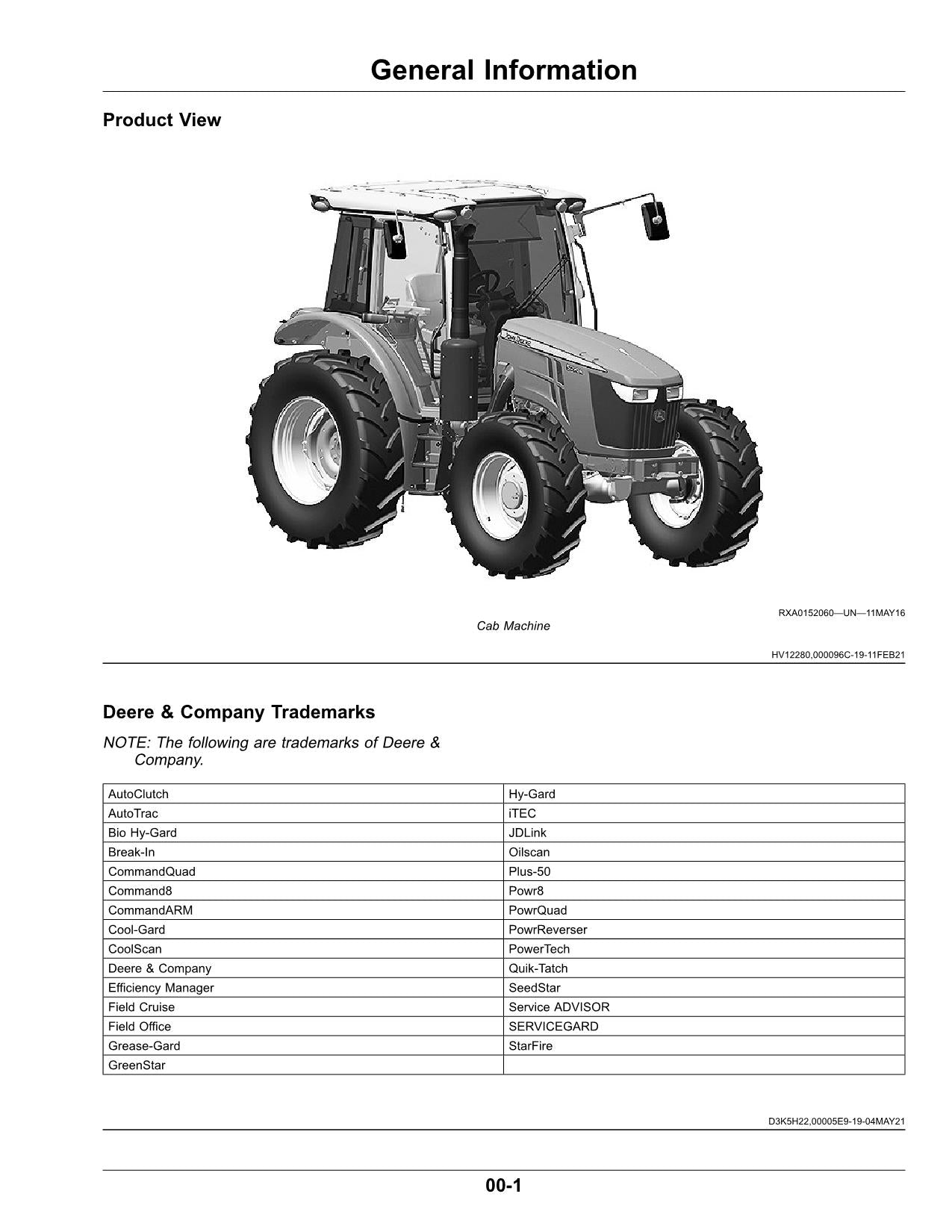 MANUEL D'UTILISATION DU TRACTEUR JOHN DEERE 5090M 5100M 5115M 5125M